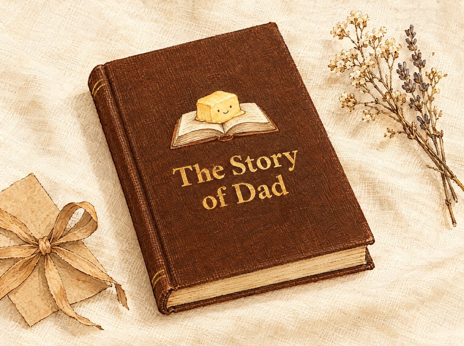 A brown cloth hardcover titled The Story of Dad